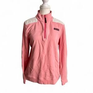 Vineyard Vines Pink Embroidered Women’s Quarter Zip 100% Cotton Perfect Size L